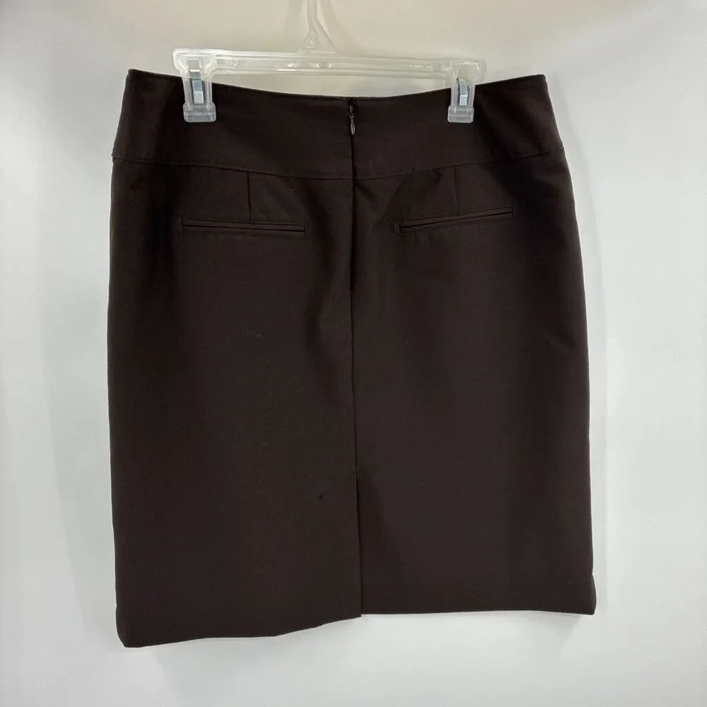 Worthington Womens Pencil Skirt Brown Career Office Stretch Size 14